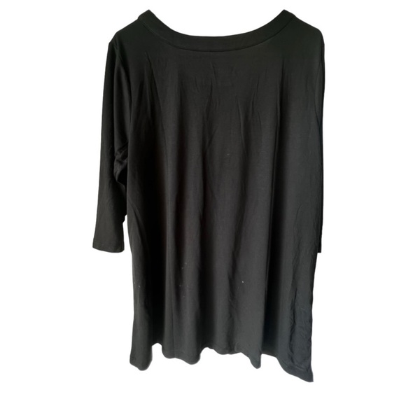Women's Hanes Keyhole neckTunic casual  black 3/4 sleeve soft fabric size XL - Picture 8 of 10